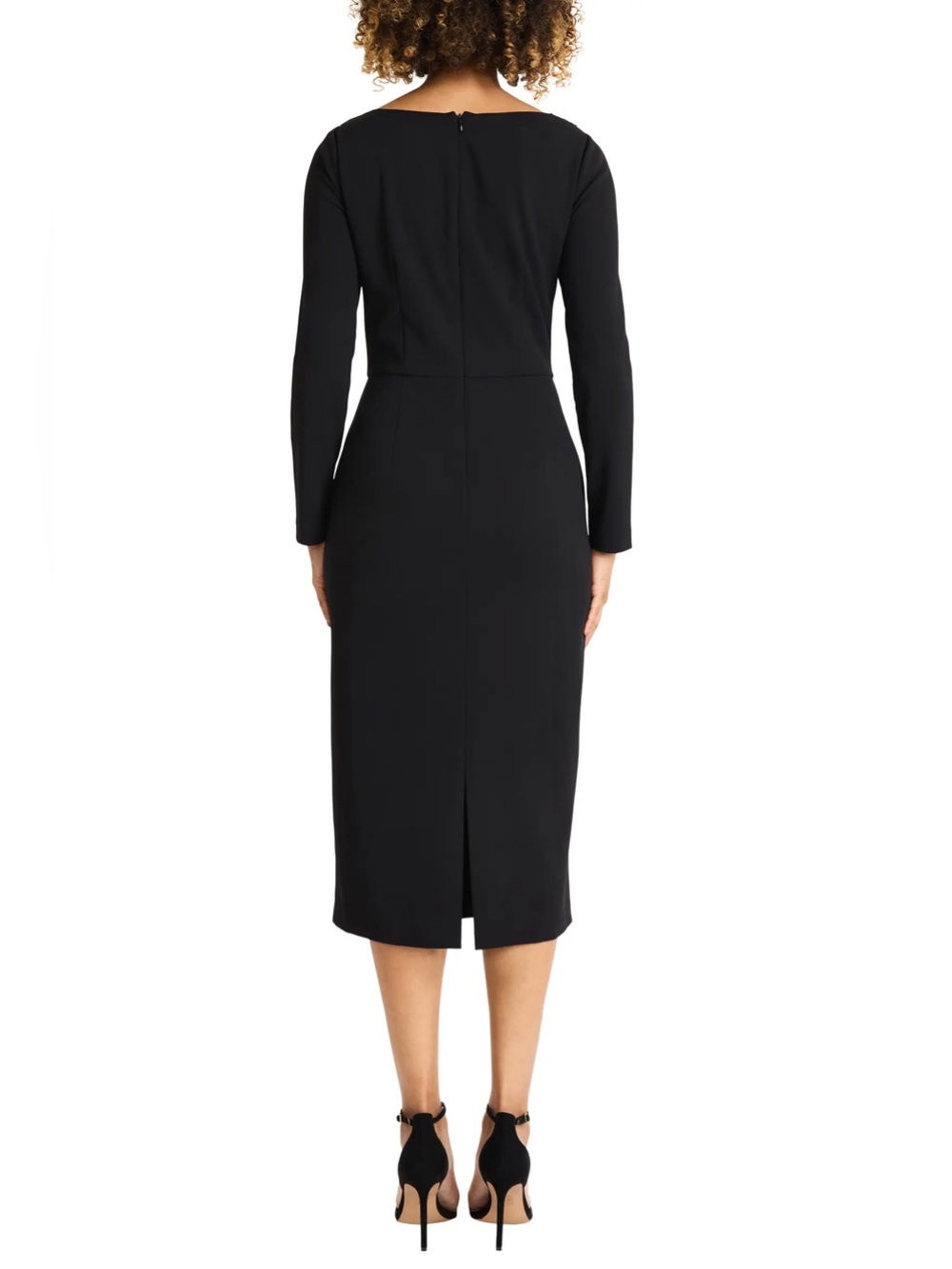 NWOT Maggy London Beaded Long Sleeve Midi Dress, Black, size 8 - Picture 2 of 12